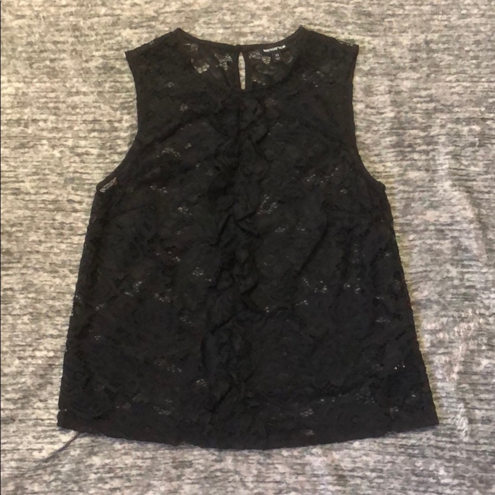 Who What Wear Black Lace Blouse